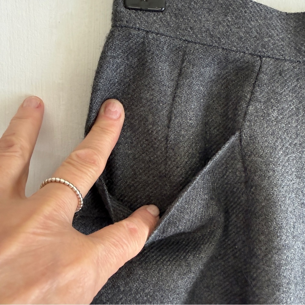 Classic Women's Grey A-Line Wool Blend Skirt Size XS - Picture 4 of 12